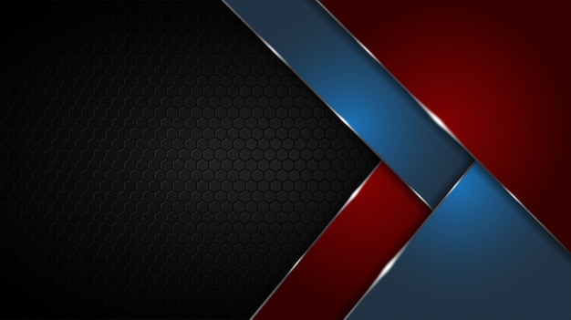 Negro abstracto mate geométrico rojo y azul de fondo elegante futurista brillante rojo y azul