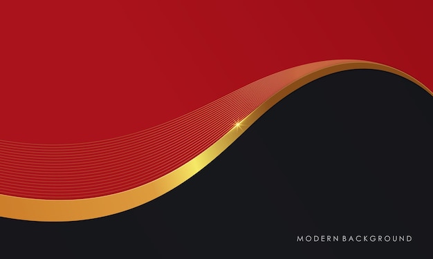 Negro abstracto moderno y rojo con fondo de color dorado de lujo