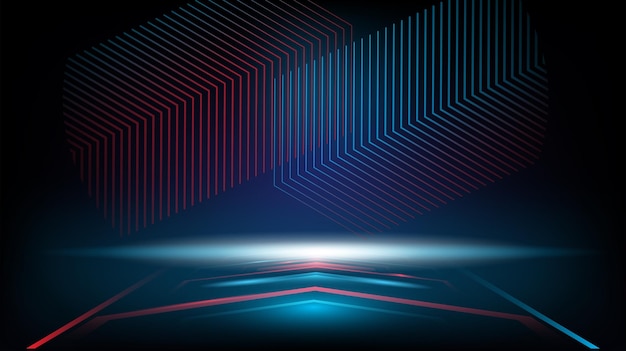Negro abstracto rojo y azul tecnológico fondo geométrico elegante futurista luz brillante moderno
