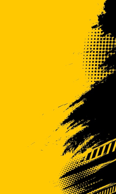 Negro y amarillo abstracto grunge pinceladas papel tapiz