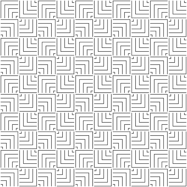Negro y blanco Abstracto geométrico sin costuras superposición de líneas y cuadrados patrón