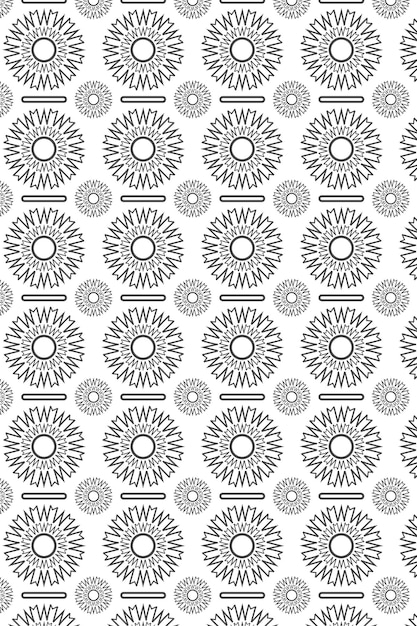 Negro y blanco Formas florales patrón sin costuras Ilustración vectorial