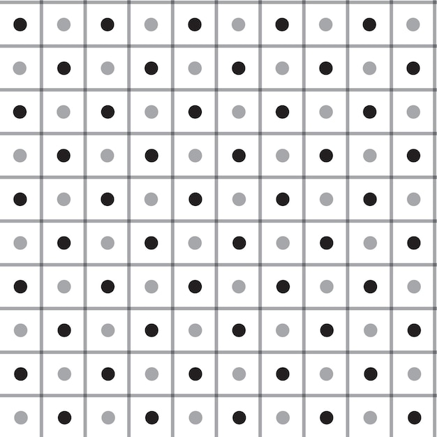 Negro blanco gris lindo polkadot círculo línea redonda gingham patrón fondo vector ilustración