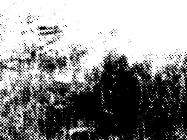 Negro y blanco Grunge semitono vectorial textura de superposición de angustia