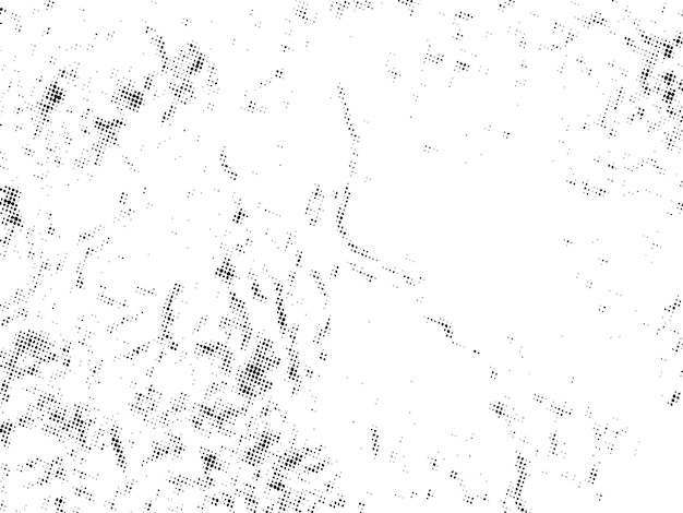 Negro y blanco Grunge vector de medio tono Textura de superposición de angustia Polvo superficial abstracto y ba áspero