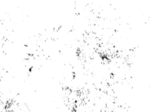 Negro y blanco Grunge vector de medio tono Textura de superposición de angustia Polvo superficial abstracto y ba áspero