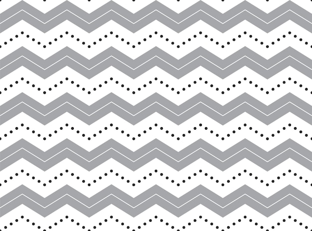 Negro blanco zig zag raya horizontal dot dash line circle seamless pattern vector ilustración