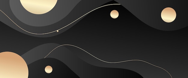Negro y dorado vector abstracto formas geométricas pancarta para diseño de portada libro diseño cartel portada CD volante fondo de sitio web o publicidad