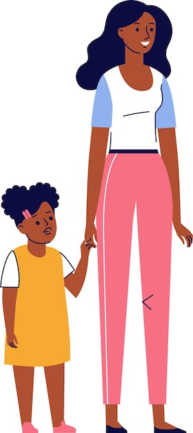 negro, mujer americana africana, madre, asideros, niña, niño, por, mano