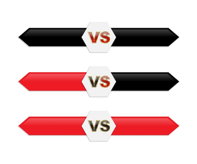 Negro y rojo aislado versus logo.