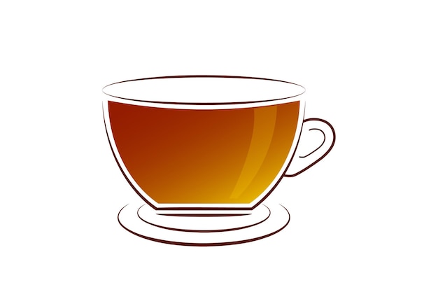 Negro una taza de diseño vectorial de té.