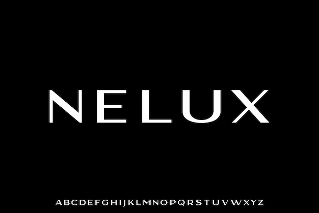 NELUX, LUXURY GLAMOUR MODERNO DISPLAY MARCA FONT