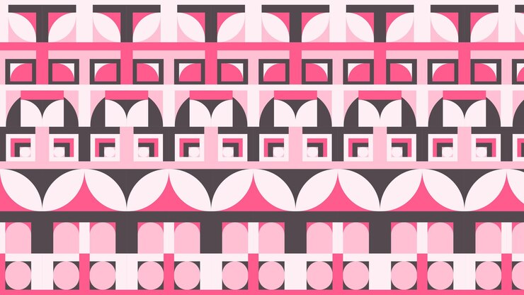 Vector neo geométrico de formas básicas simples básicas con colores rosas.