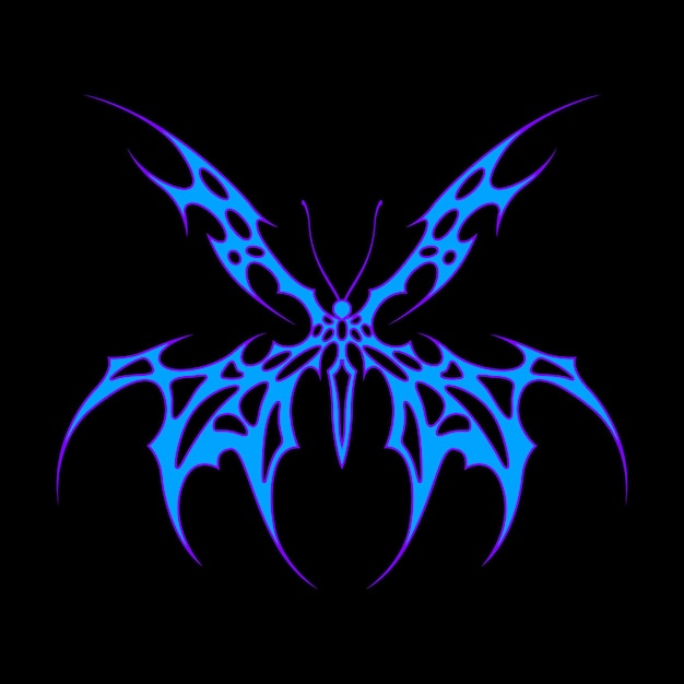 Neo tribal y2k tatuaje de estilo gótico Cyber sigilismo diseño de corazón Vector aislado