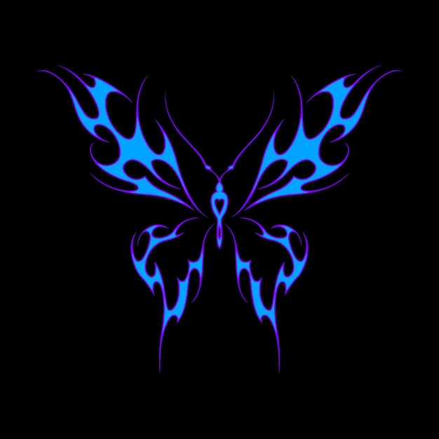 Neo tribal y2k tatuaje de estilo gótico Cyber sigilismo diseño de corazón Vector aislado