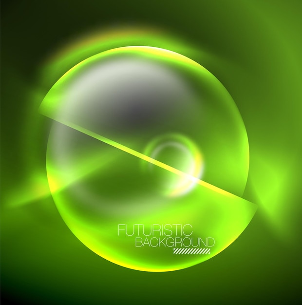 Neón borroso brillando formas redondas círculos abstractos y luces