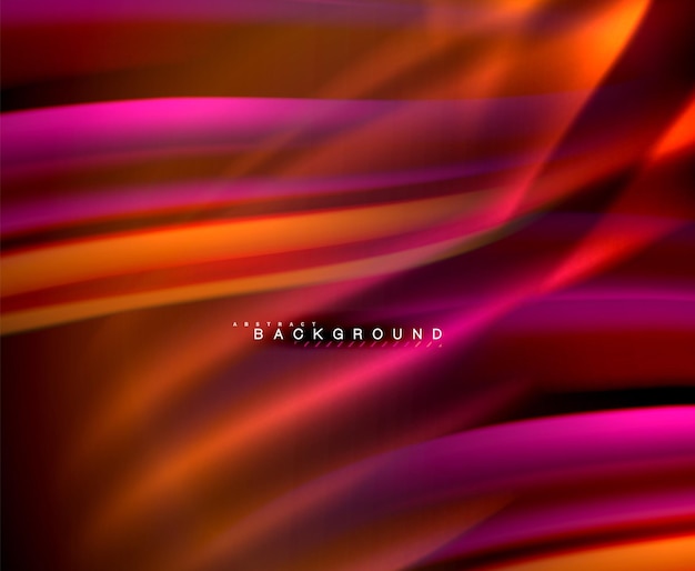 Neón brillante onda energía mágica y fondo de movimiento ligero Plantilla de fondo de pantalla vectorial