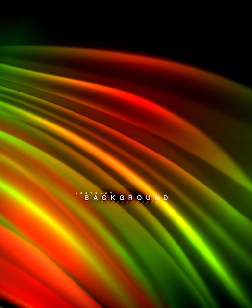 Neón brillante onda energía mágica y fondo de movimiento ligero Plantilla de fondo de pantalla vectorial