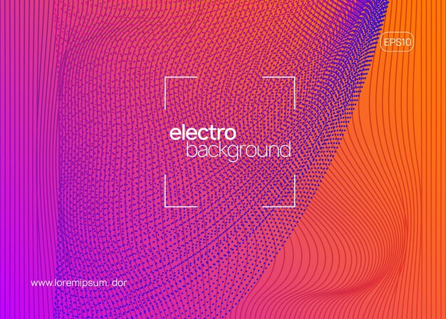 Neon dj flyer Música de baile eléctrico Evento de sonido electrónico Club