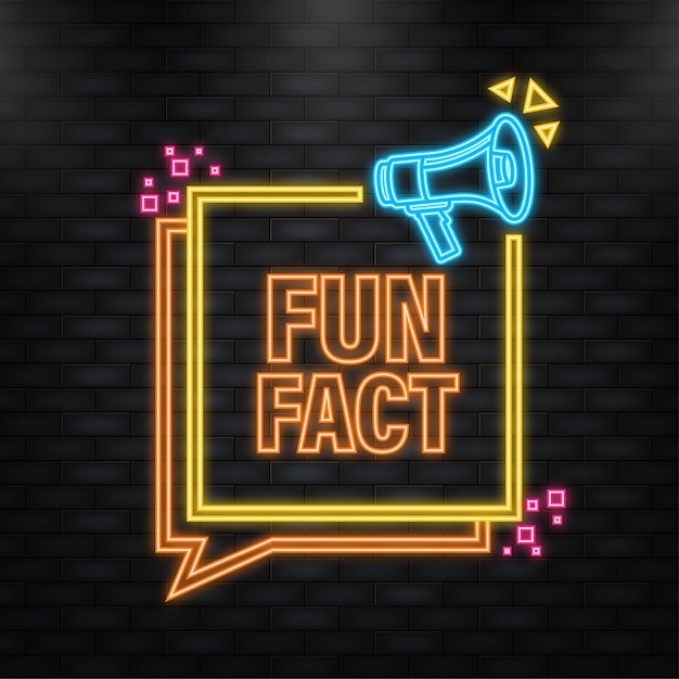 Neon Icon Fun fact feedback megáfono banner amarillo