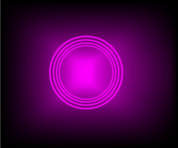 Vector neon sci fi futurista nave espacial alienígena moderna círculo ovalado rosado vibrante rayos láser brillantes pasillo