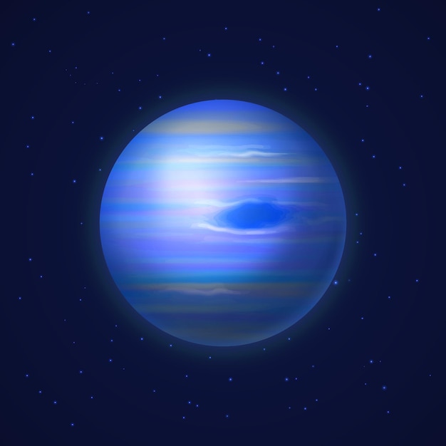 Vector neptuno planeta con anillos de gas ilustración