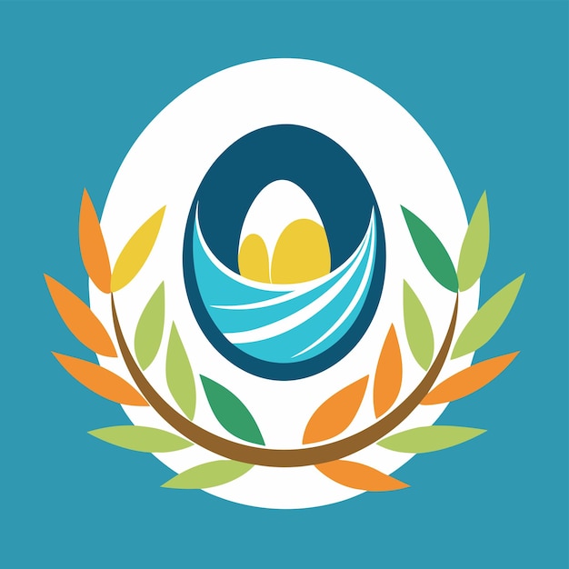 Nestled Beginnings crea un logotipo vectorial único con un huevo y un nido