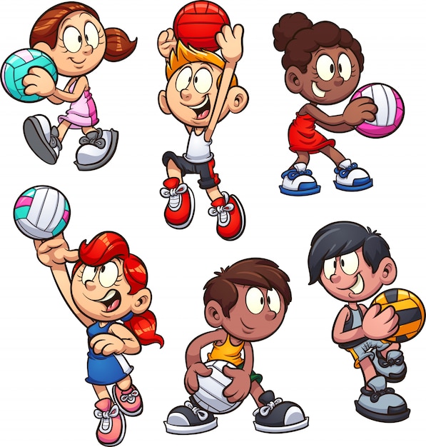 Vector netball kids