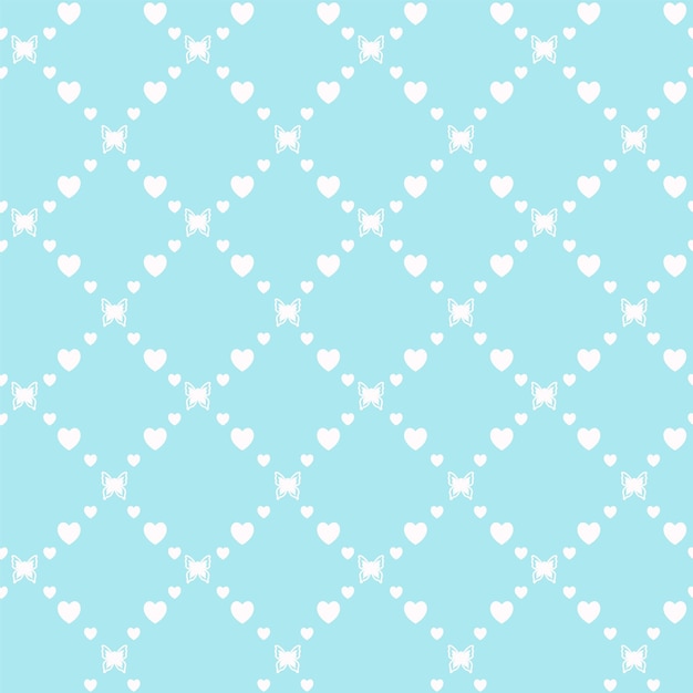 Netting patrón sin costuras abstracto con mariposas y corazones cuadrícula linda fondo Y2K impresión vectorial nostálgica de los años 2000 telón de fondo retrógrado girly celosía estilo de los años 1990