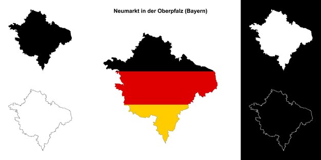 Neumarkt en el Oberpfalz Bayern conjunto de mapas en blanco