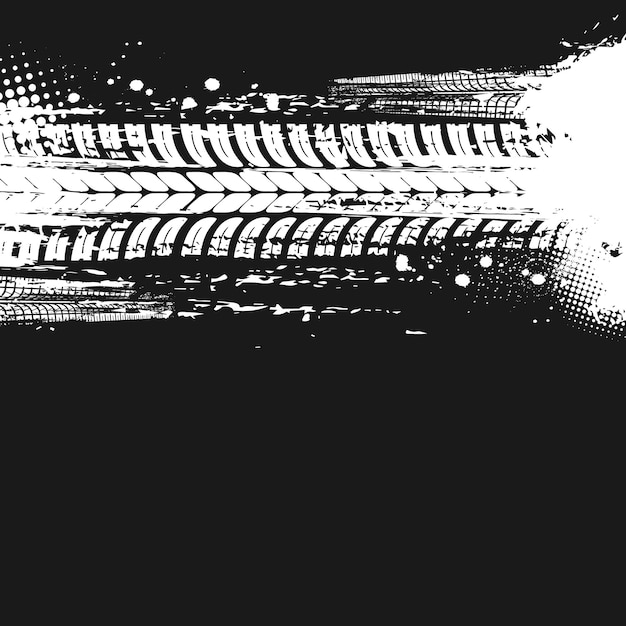 Neumático todoterreno impresión grunge punto vector neumático rastro