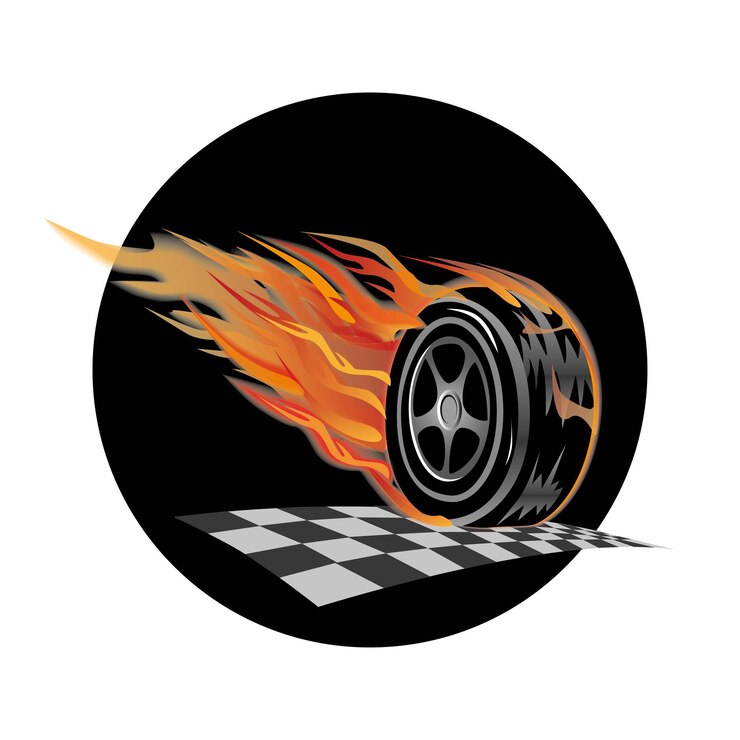 Vector neumático de velocidad en plantilla de logotipo de icono colorido de fuego vector eps 10