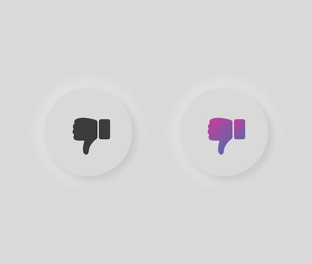 Neumorfismo a diferencia del botón de icono en color sólido y degradado