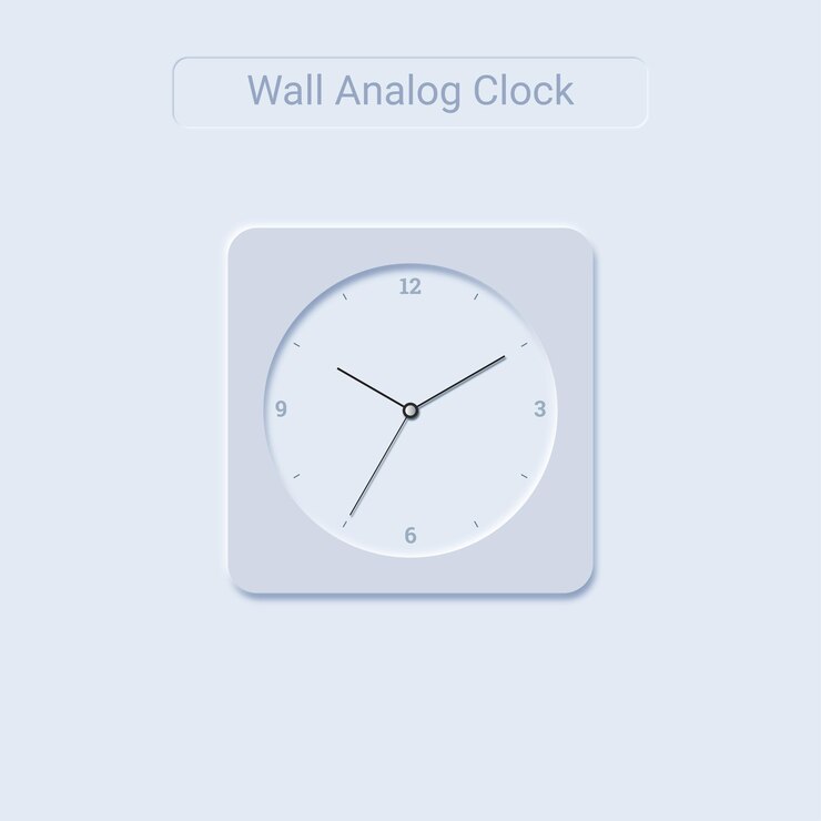 Vector neumorfismo de reloj analógico de pared