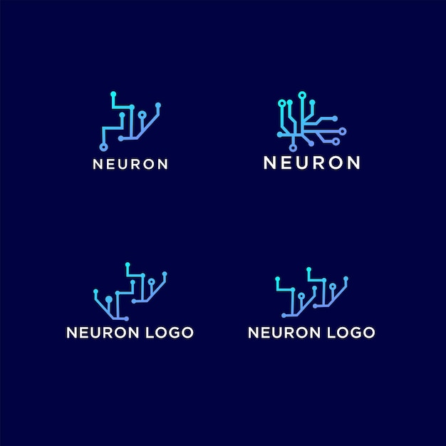 neuneuron icon logo cerebro sistema nervioso neural veron cerebro logo icono sobre fondo azul oscuro