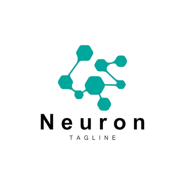 Neuron Logo Cel Dna Network Vector y tecnología de partículas Diseño de plantilla de ilustración simple