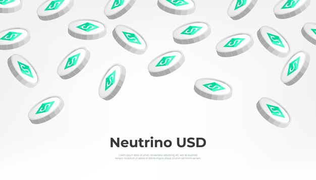 Neutrino USD Moneda USDN cayendo del cielo Fondo de banner de concepto de criptomoneda USDN