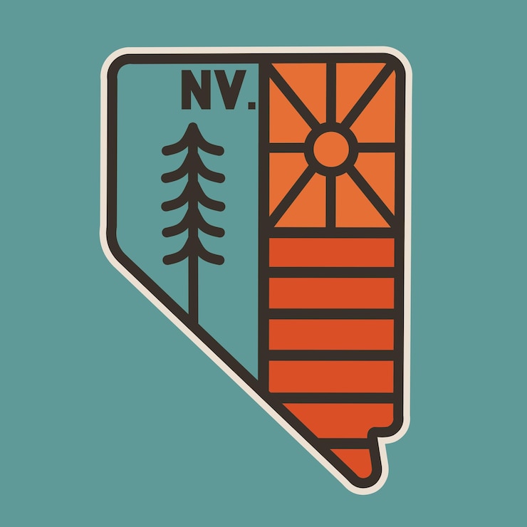 Vector nevada state emblem sticker