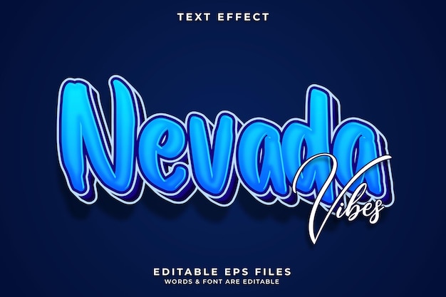 Vector nevada vibes efecto de texto editable en 3d