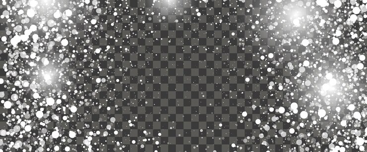 Vector nevadas y copos de nieve cayendo sobre fondo transparente. copos de nieve blancos y nieve navideña. ilustración vectorial