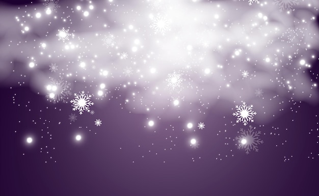 Nevadas Mucha nieve sobre un fondo transparente Fondo de invierno de Navidad Copos de nieve