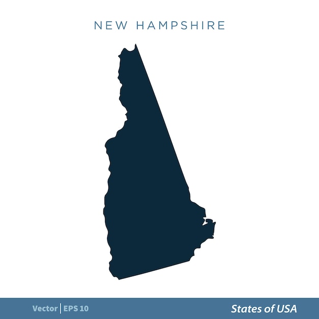 New Hampshire Estados de EE. UU. Mapa Icono Vector Plantilla Ilustración Diseño Vector EPS 10