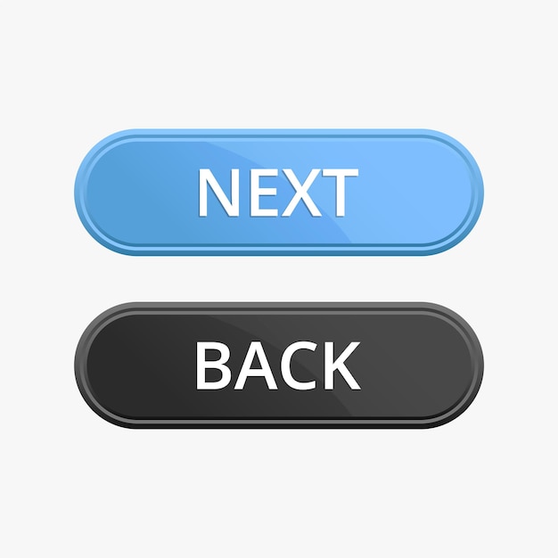 next back button in blue back colors for user interface navigation