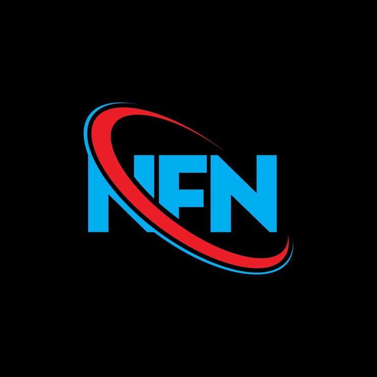 Vector nfn logotipo nfn letra nfn diseño de logotipo de letra iniciales nfn logotipo vinculado con círculo y mayúscula logotipo de monograma nfn tipografía para negocios de tecnología y marca inmobiliaria