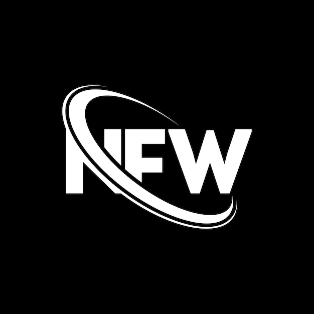 NFW logotipo NFW letra NFW diseño de logotipo de letra Iniciales NFW Logotipo vinculado con círculo y mayúscula monograma logotipo NfW tipografía para negocios de tecnología y marca inmobiliaria