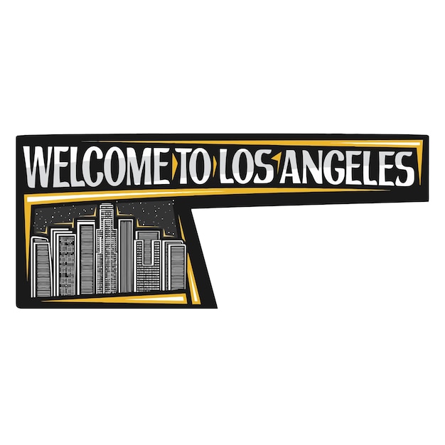 Los Ángeles Skyline Landmark Flag Sticker Emblem Badge Travel Souvenir Ilustración