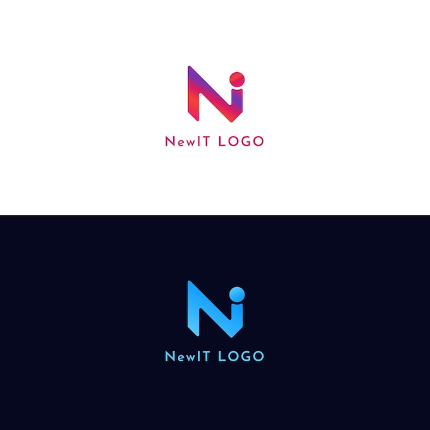 Ni letra diseño de logotipo moderno y simple