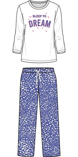 NIÑOS NIÑAS Y ADOLESCENTES CAMISETAS Y PIJAMA SET VECTOR