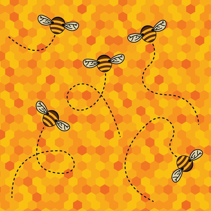 Nido de abeja y abejas trabajadoras