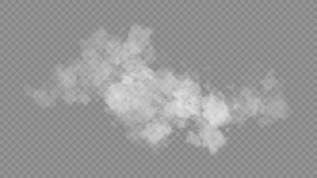 Niebla o humo aislado transparente efecto especial blanco vector nubosidad niebla o fondo de smog